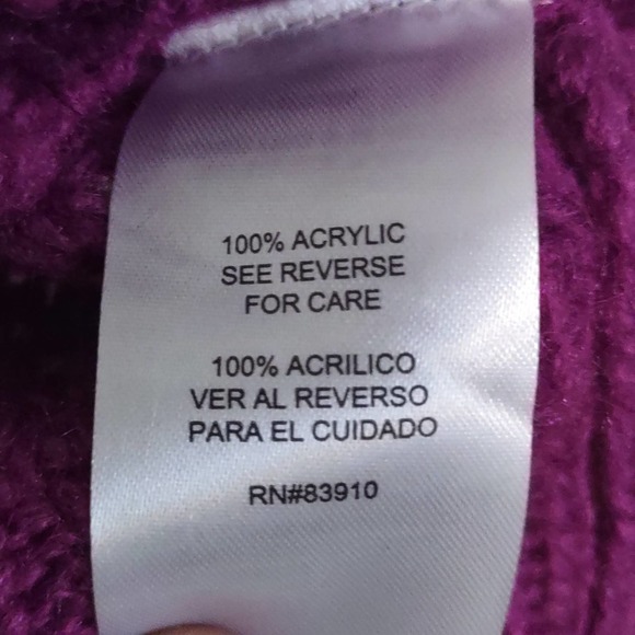 RXB Chunky Cable Knit Sweater Medium Purple - Picture 4 of 7
